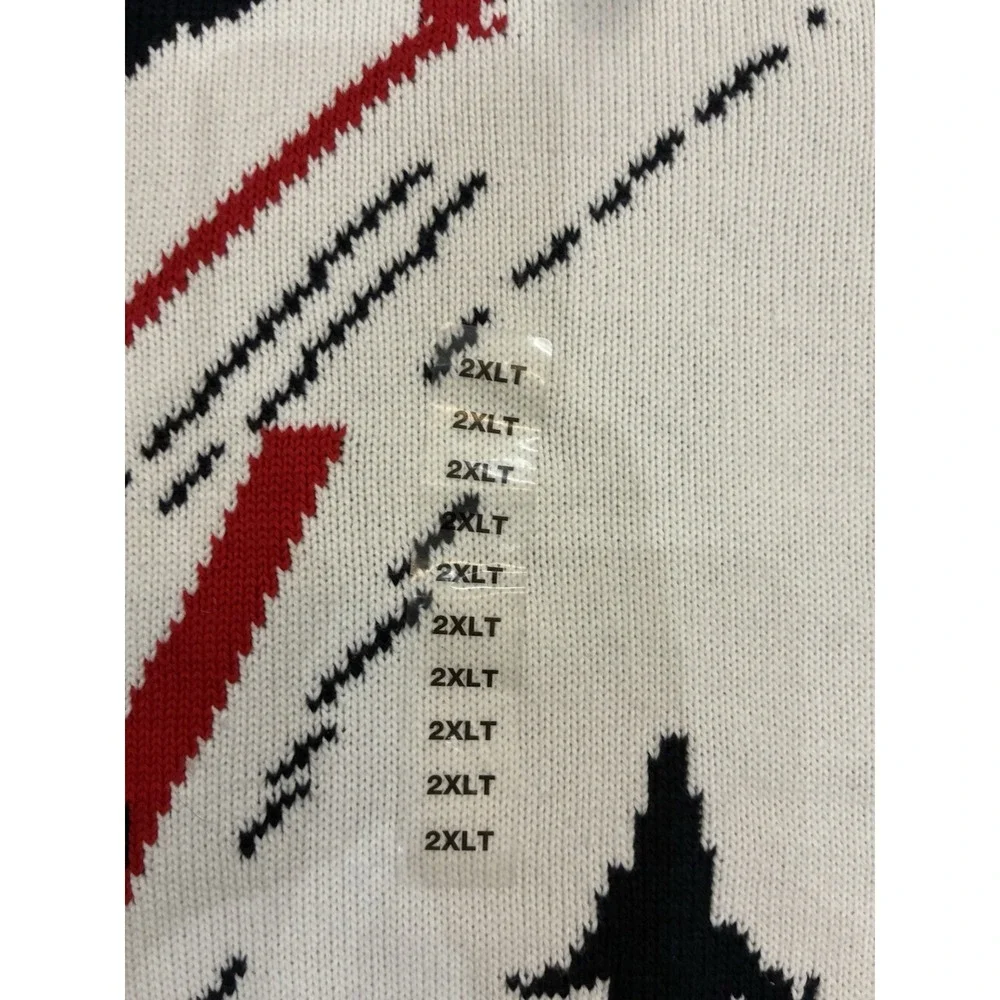 Polo Ralph Lauren Sweater Mens XXL Tall Navy Pullover Navy White Red Cabincore
